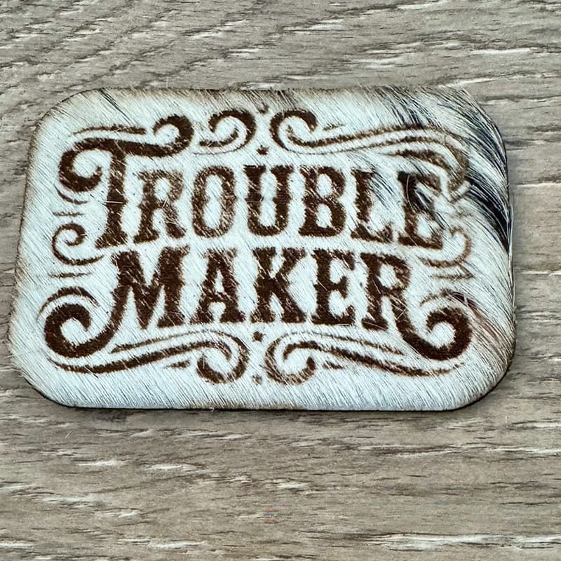 Troublemaker Genuine Cowhide Iron-On Patch