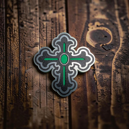Ornate Gothic Cross Hat Patch - LoneStar Adhesive