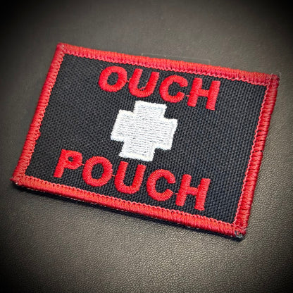 Ouch Pouch IFAK Med-Kit Funny Embroidered Patch, 2x3" | VELCRO® Brand Hook Backing - #LoneStar Adhesive#