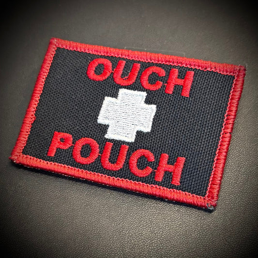Ouch Pouch IFAK Med-Kit Funny Embroidered Patch, 2x3" | VELCRO® Brand Hook Backing - #LoneStar Adhesive#
