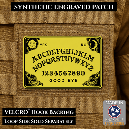 Ouija Talking Spirit Board Funny Morale Patch | Made in USA | VELCRO® Brand Hook Backing - LoneStar Adhesive