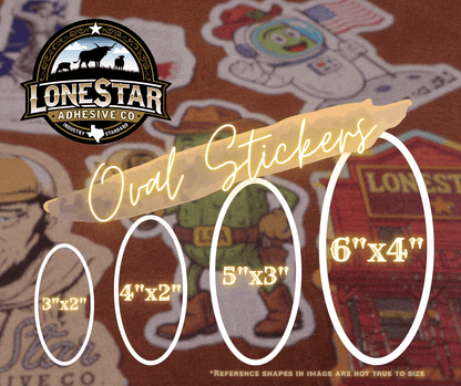 Oval UV Printed Vinyl Stickers - LoneStar Adhesive
