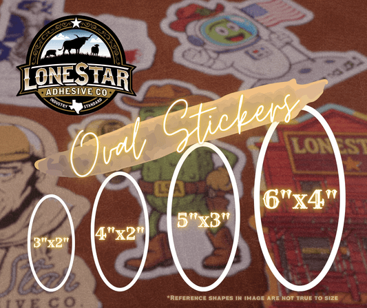 Oval UV Printed Vinyl Stickers - LoneStar Adhesive