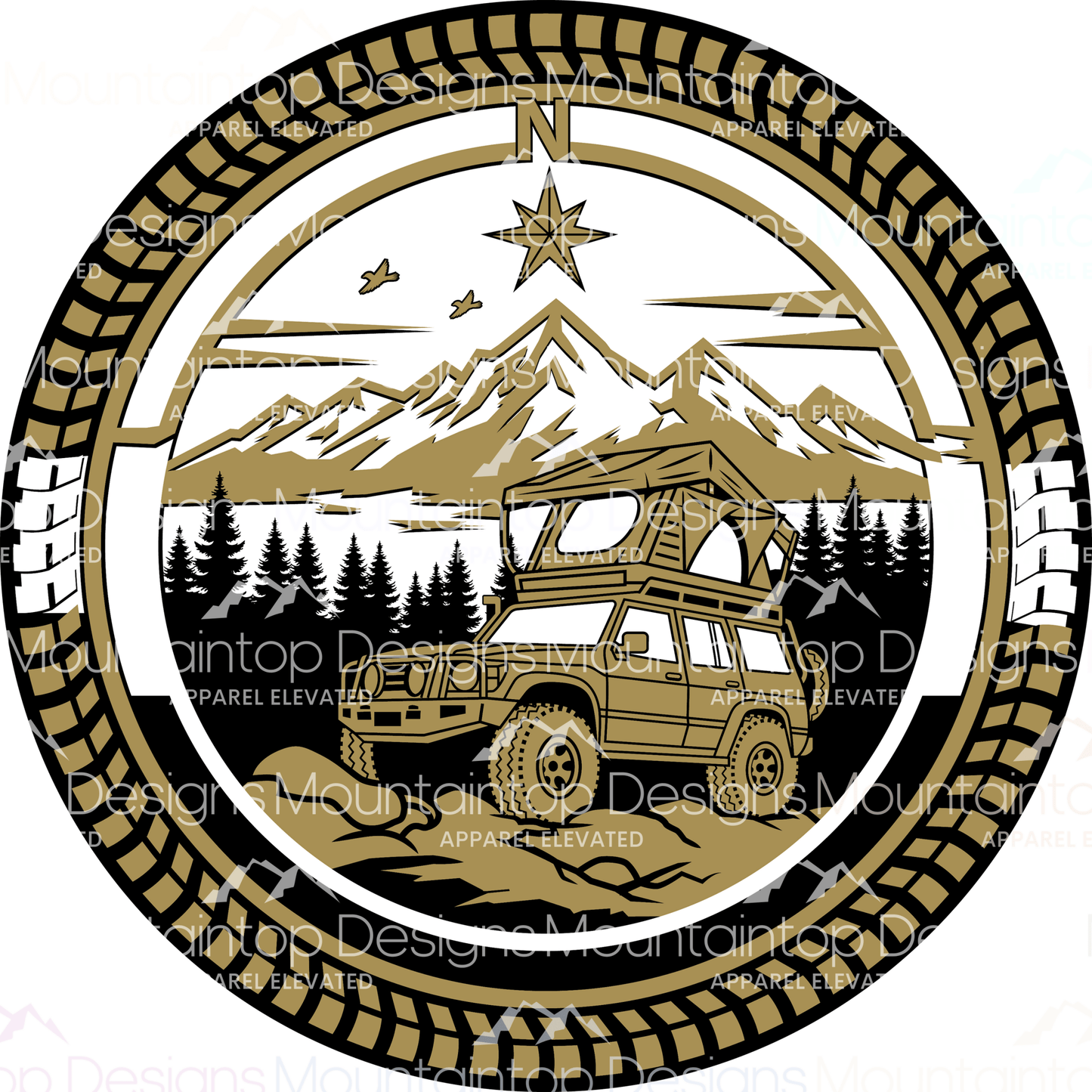 Overlanding Adventure Circular – SVG Digital File for Tri - Layer Engraving - LoneStar Adhesive