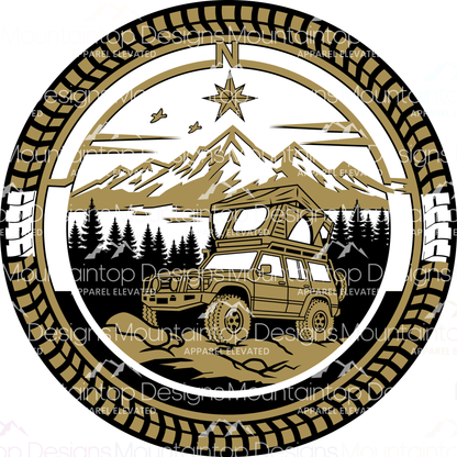 Overlanding Adventure Circular – SVG Digital File for Tri - Layer Engraving - LoneStar Adhesive