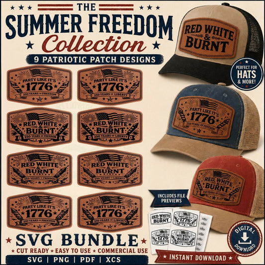 Patriotic Leatherette Hat Patches | Summer Freedom Collection - LoneStar Adhesive