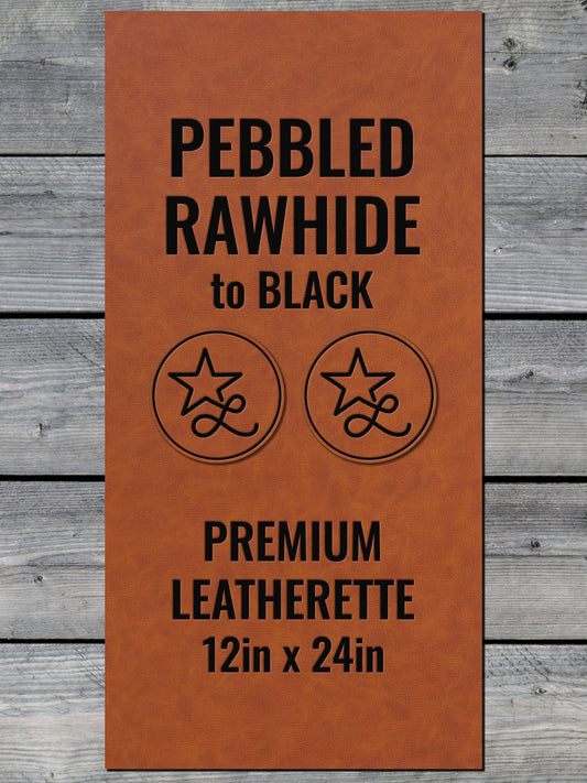 Pebbled Rawhide / Black Durra-Bull Premium Leatherette™ Sheets (12x24) - #LoneStar Adhesive#