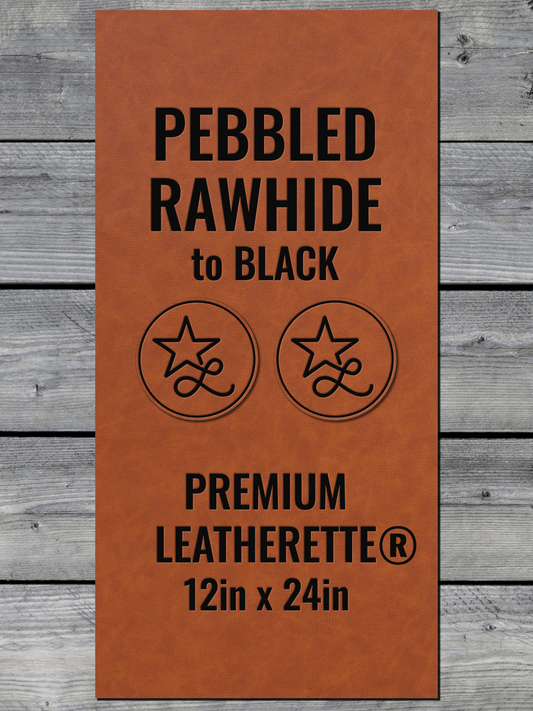 PREMIUM leatherette® laserable panel by LoneStar, 12x24 inch faux leather sheet in, 1.5mm thick with thermal-activated Durra-Bull adhesive backing, ideal for laser engraving and cutting