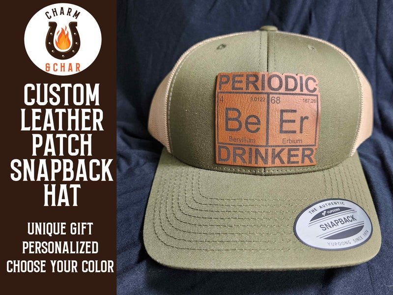 Periodic Beer Drinker Leather Patch Trucker Hats - Classic Colors - #LoneStar Adhesive#