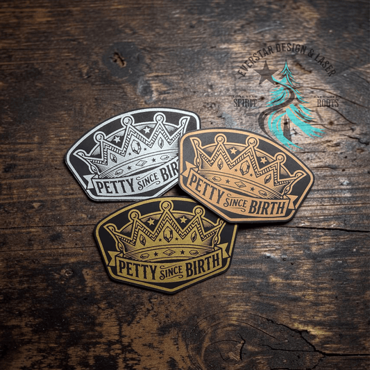 Petty Since Birth Shimmer Silver, Gold or Copper Leather Patch - LoneStar Adhesive