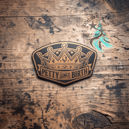 Petty Since Birth Shimmer Silver, Gold or Copper Leather Patch - LoneStar Adhesive