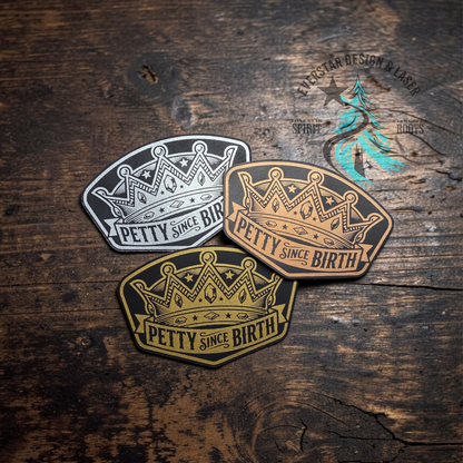 Petty Since Birth Shimmer Silver, Gold or Copper Leather Patch