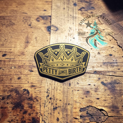 Petty Since Birth Shimmer Silver, Gold or Copper Leather Patch