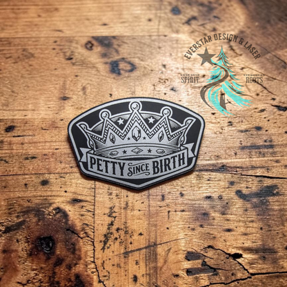 Petty Since Birth Shimmer Silver, Gold or Copper Leather Patch