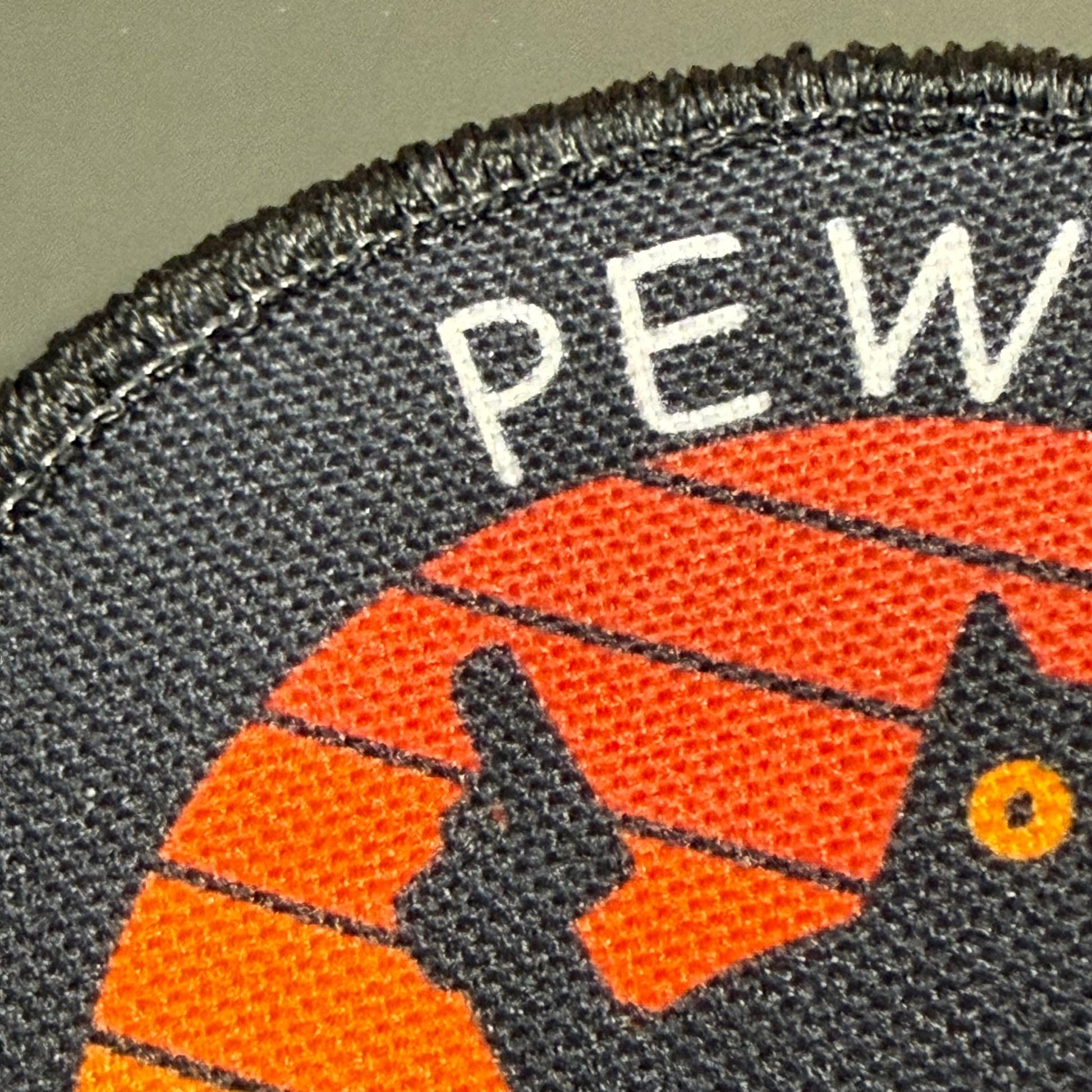 Pew Pew Madafakas Funny Cat Morale Patch, 3" Round | Made in USA | VELCRO® Brand Hook Backing - LoneStar Adhesive