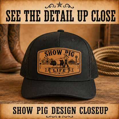 Pig Livestock Show SVG Bundle | 24 Show Pig Hat Patch Designs + Western Font | 4H FFA Laser Files | SVG XS PNG PDF - LoneStar Adhesive