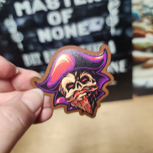 Pirate Skull Design UV Printed Leatherette Hat Patch - MR01 - LoneStar Adhesive