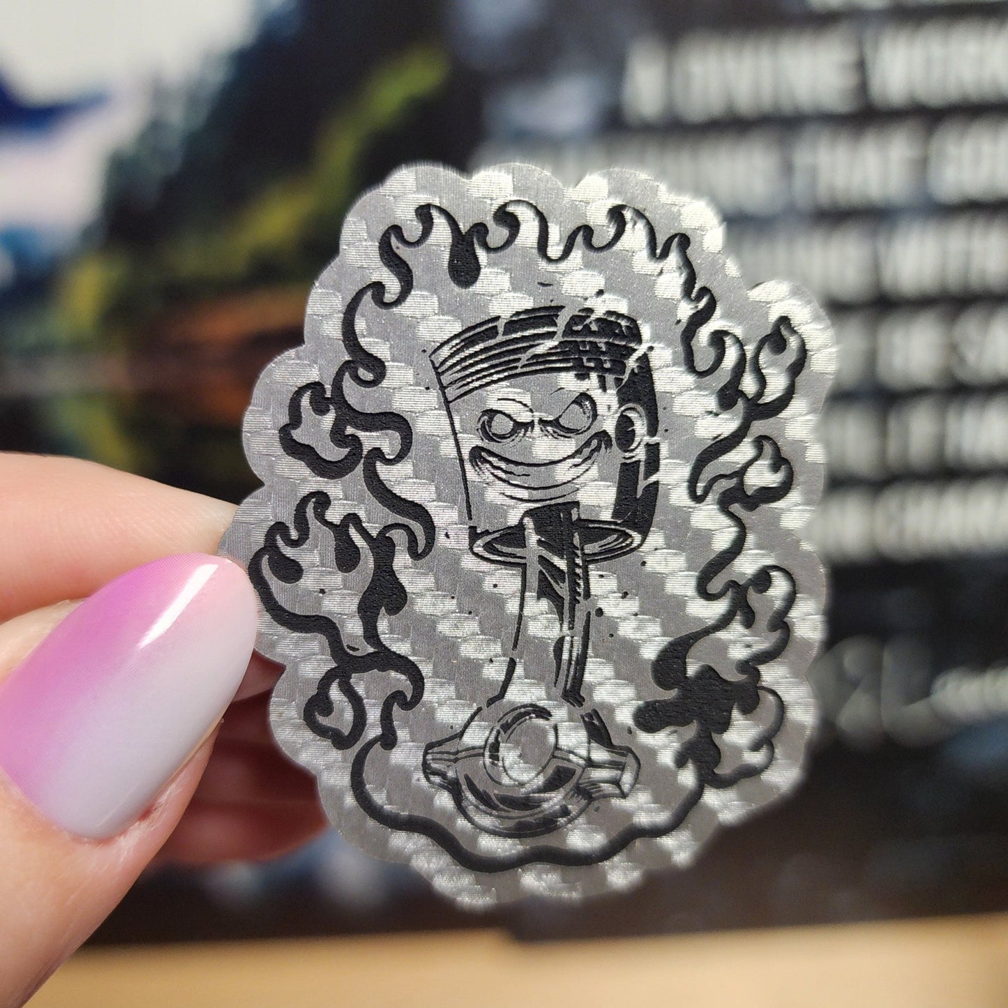 Piston Car Engraved Leatherette Hat Patch - MR01 - LoneStar Adhesive