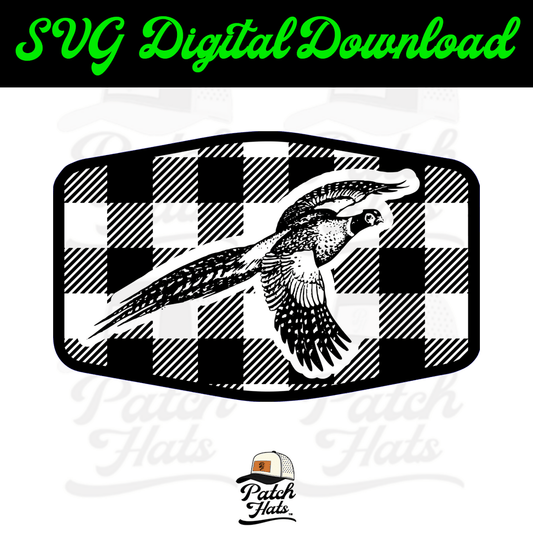 Plaid Pheasant SVG Hat Patch File - LoneStar Adhesive