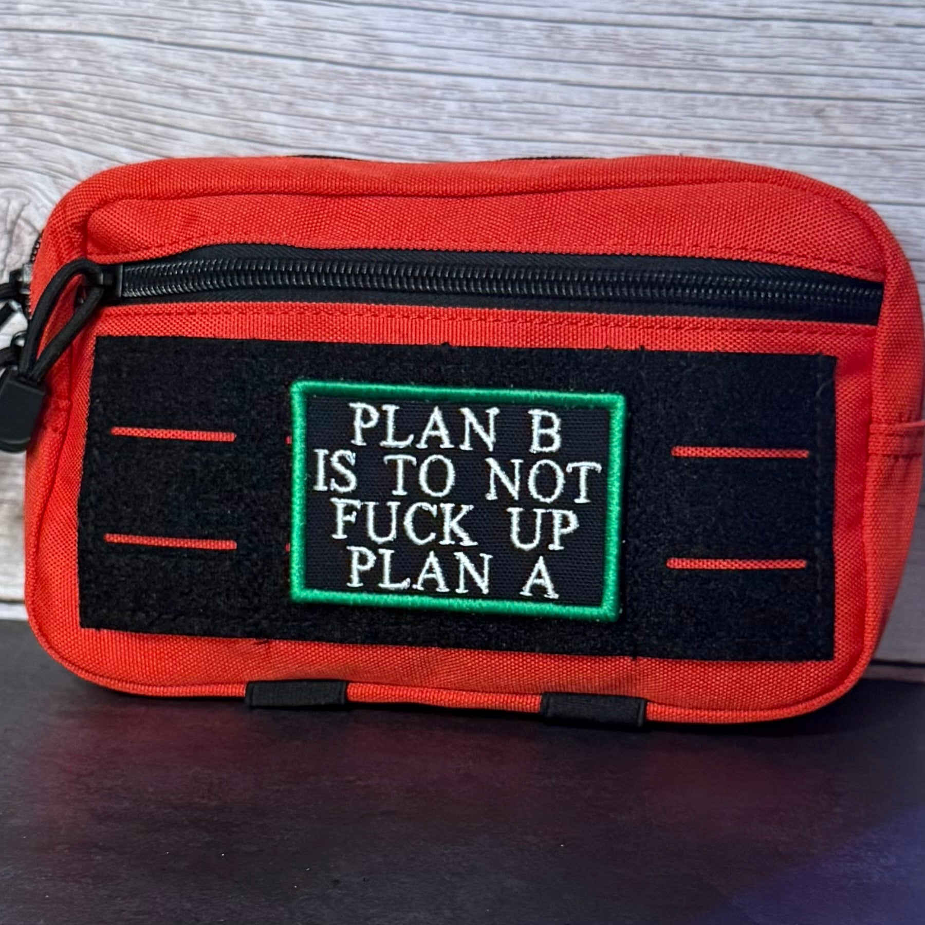 Plan B, Don't Fuck Up Plan A Funny Morale Patch, 2x3" | Made in USA | VELCRO® Brand Hook Backing - LoneStar Adhesive