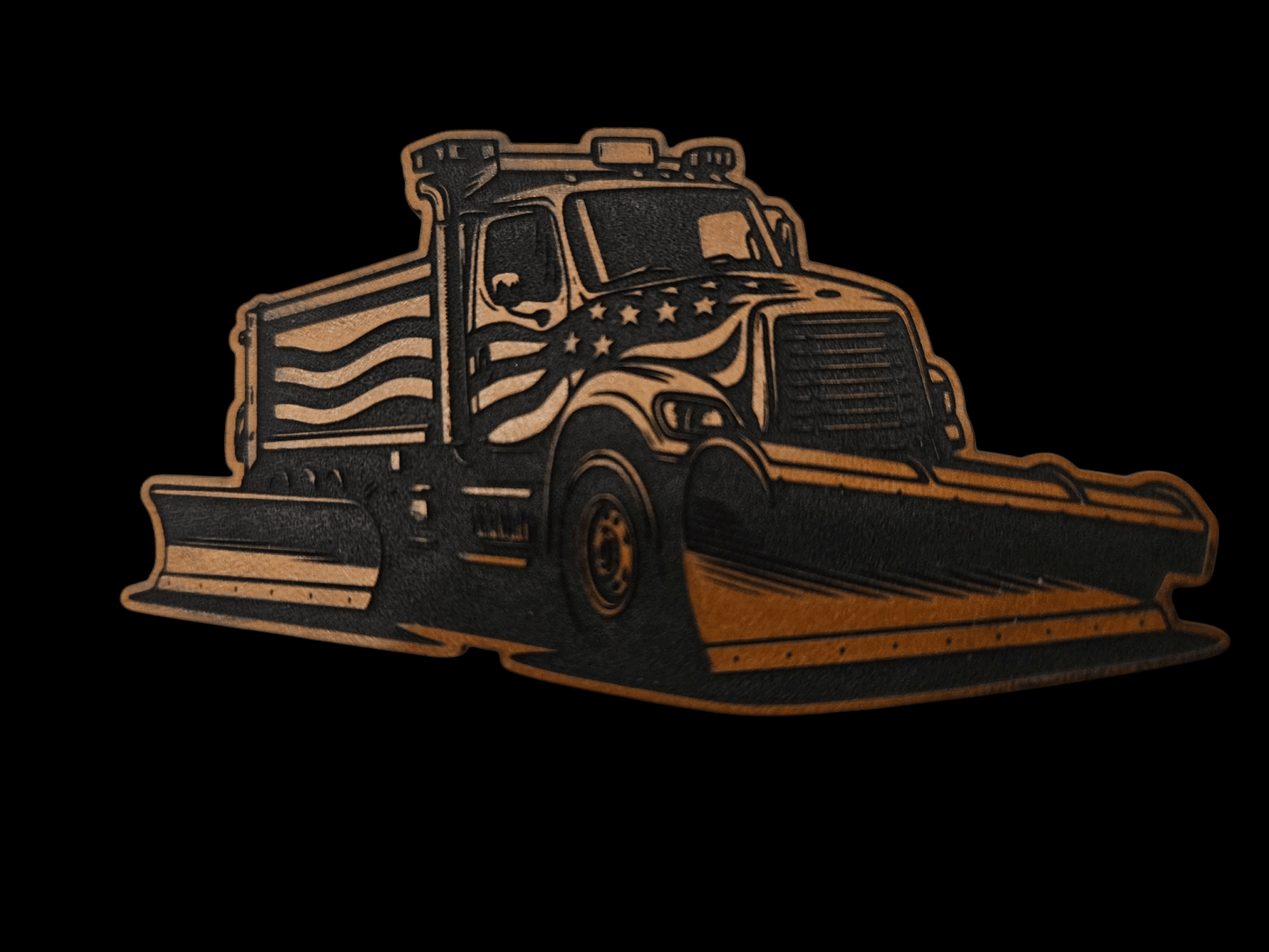Plow Truck With American Flag (Digital File) - LoneStar Adhesive