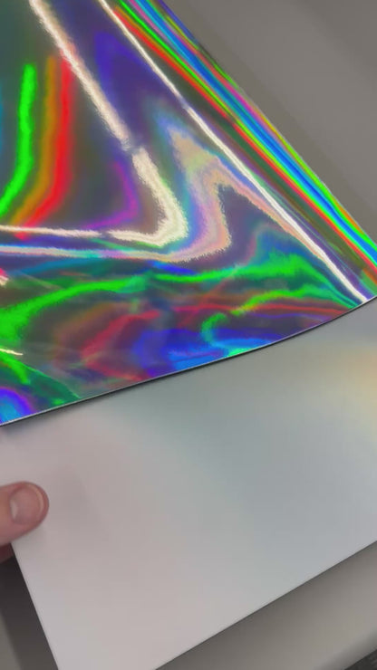 SUBTLE Holographic Silver / Black Durra-Bull Premium Leatherette® Sheets (12x24)