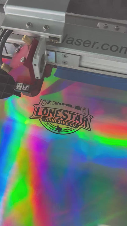 SHINY Holographic Silver / Black Durra-Bull Premium Leatherette® Sheets (12x24)