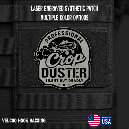 Professional Crop Duster (Option 1) Funny Morale Patch | Made in USA | VELCRO® Brand Hook Backing - LoneStar Adhesive