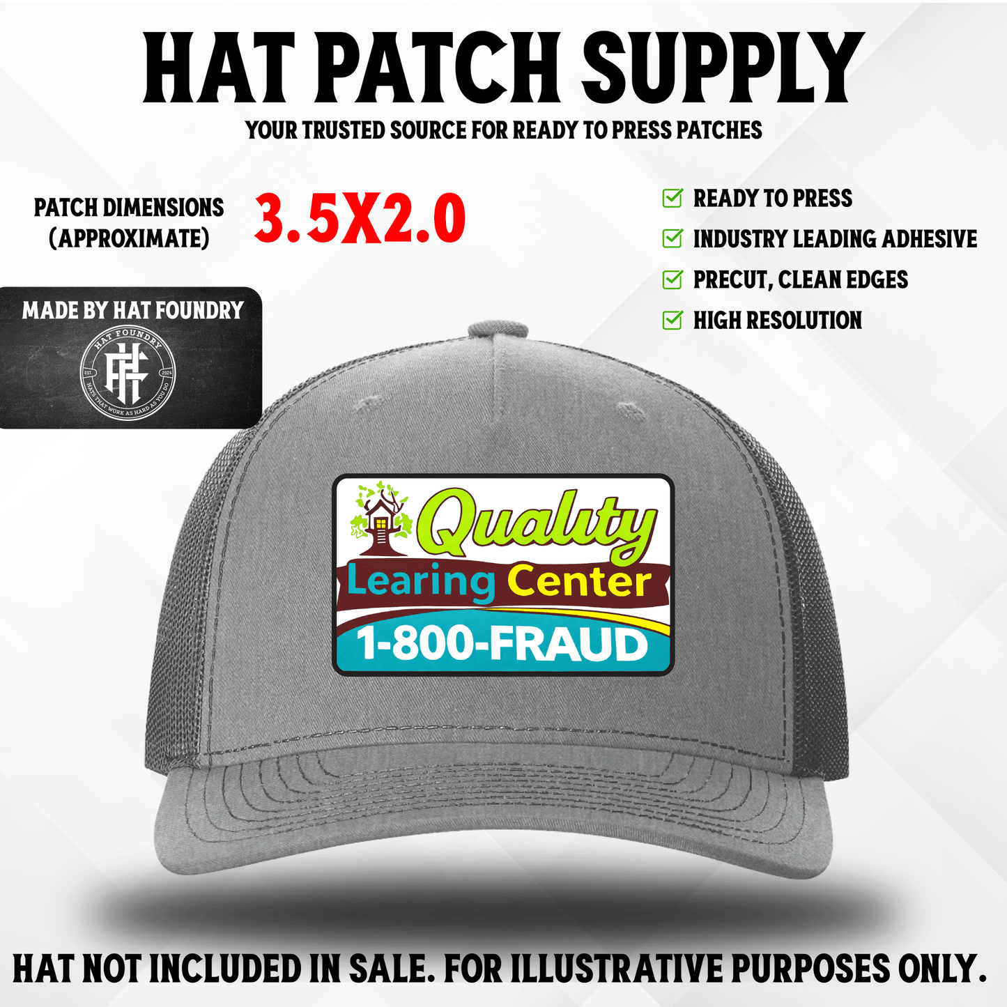 Quality Learing Center Hat Patch - LoneStar Adhesive