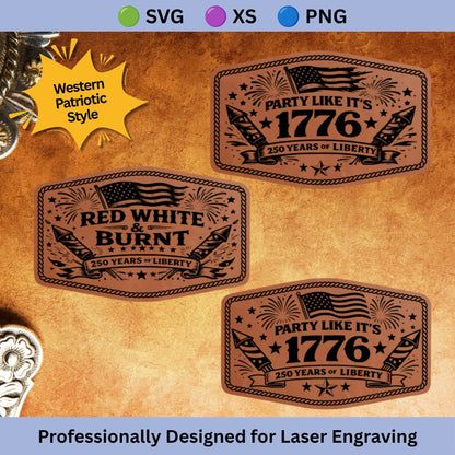 Patriotic Leatherette Hat Patches | Summer Freedom Collection