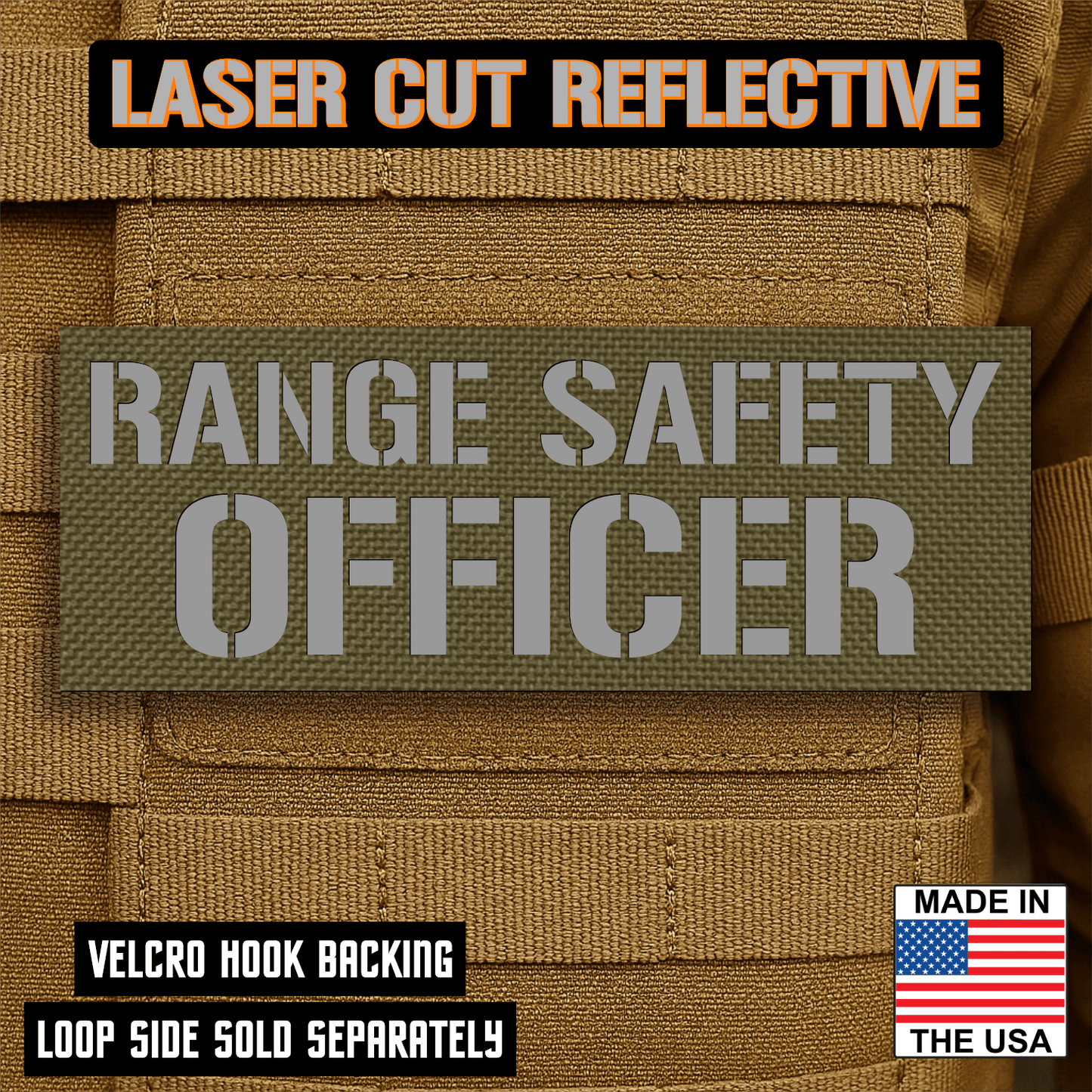 Range Safety Officer Patches & ID Plates – 2x3 Patch or 3x8 ID Panel – Tactical Gear Hook & Loop | Made in USA - LoneStar Adhesive