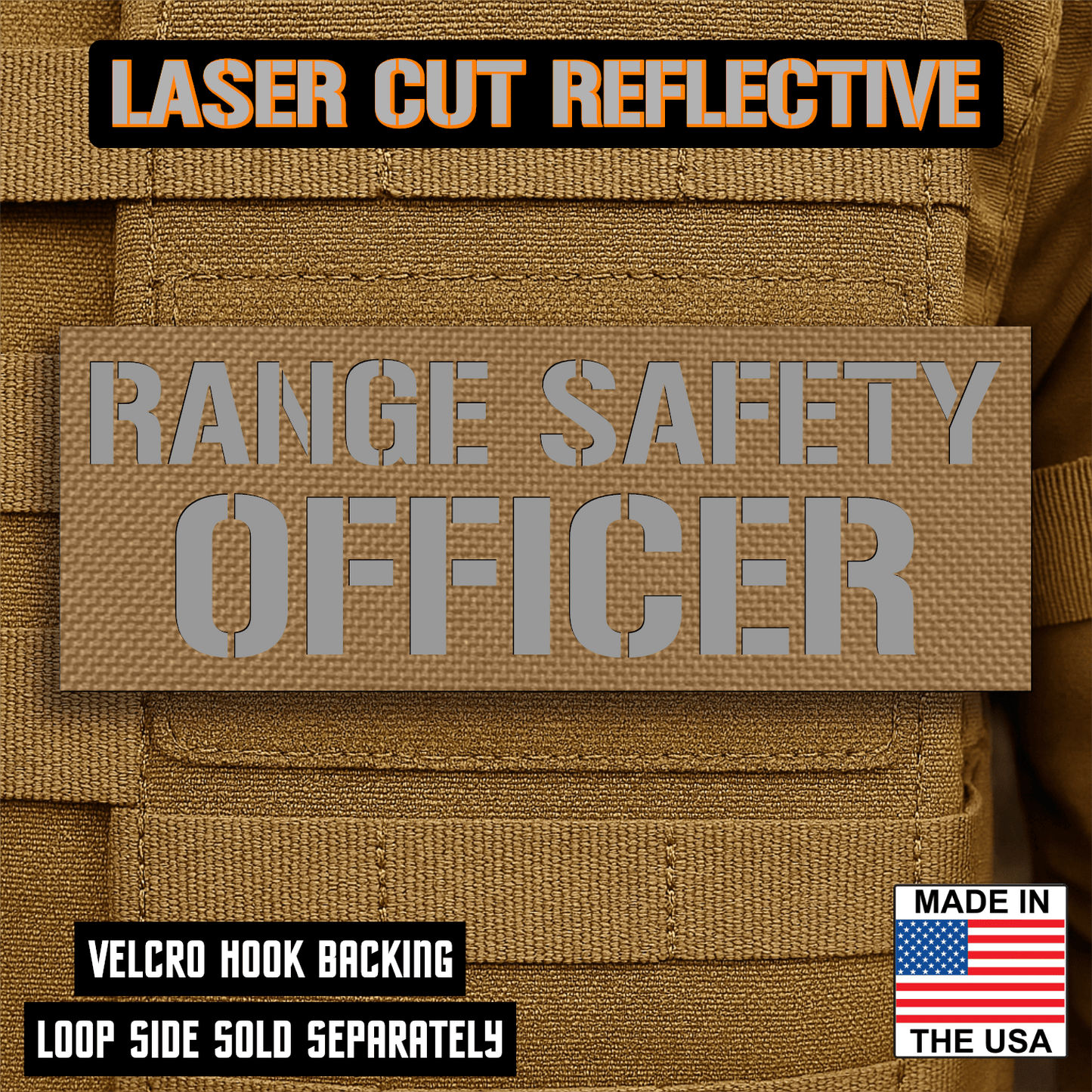 Range Safety Officer Patches & ID Plates – 2x3 Patch or 3x8 ID Panel – Tactical Gear Hook & Loop | Made in USA - LoneStar Adhesive