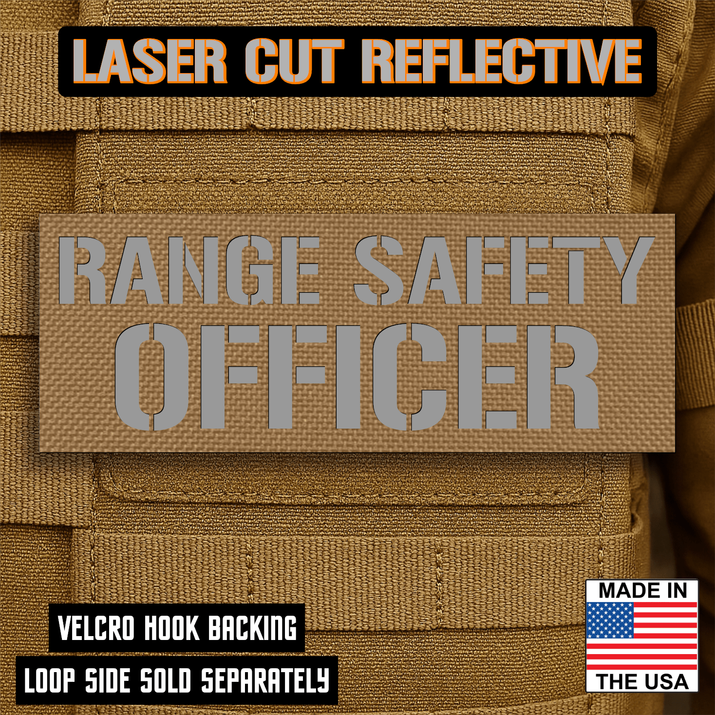 Range Safety Officer Patches & ID Plates – 2x3 Patch or 3x8 ID Panel – Tactical Gear Hook & Loop | Made in USA - LoneStar Adhesive