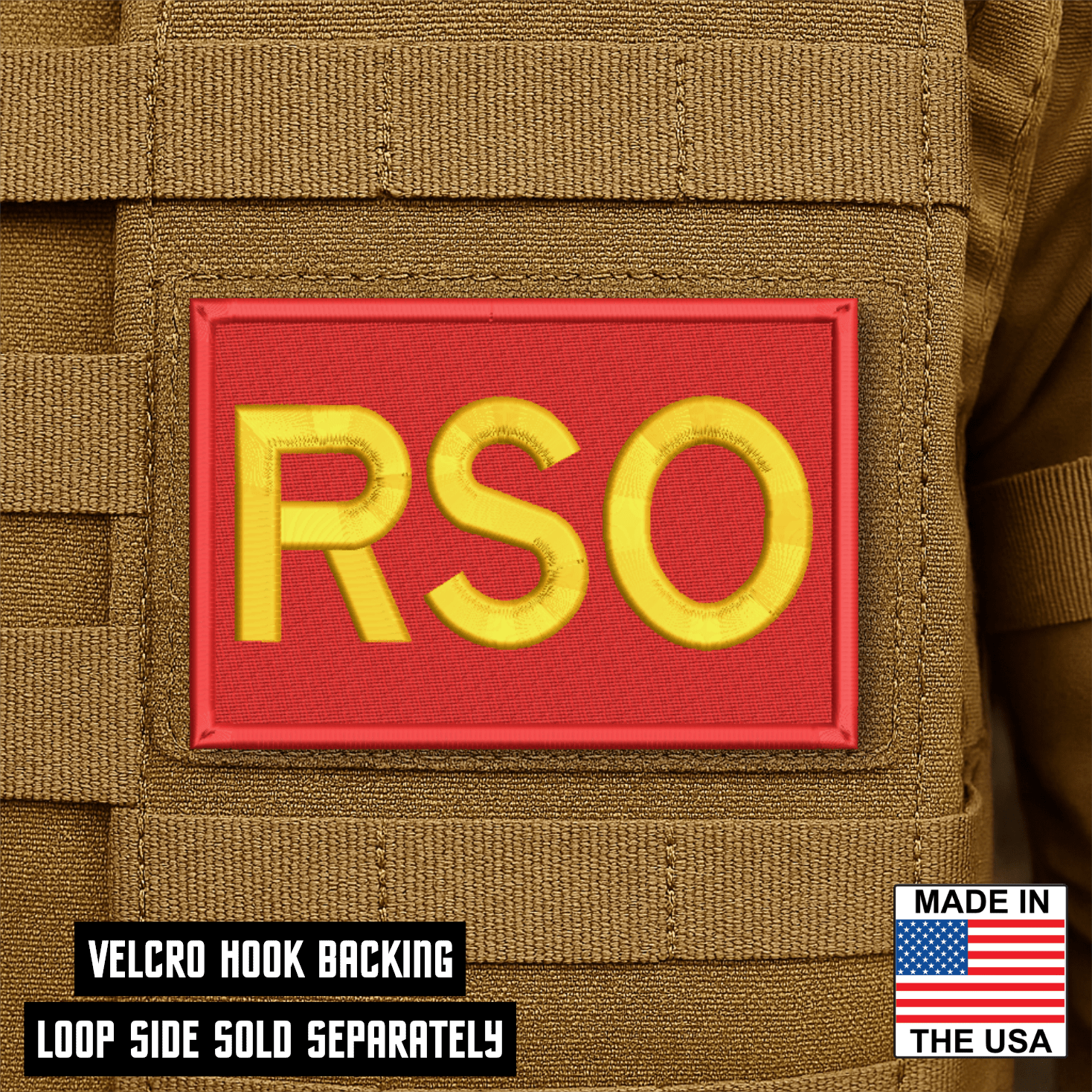 Range Safety Officer Patches & ID Plates – 2x3 Patch or 3x8 ID Panel – Tactical Gear Hook & Loop | Made in USA - LoneStar Adhesive