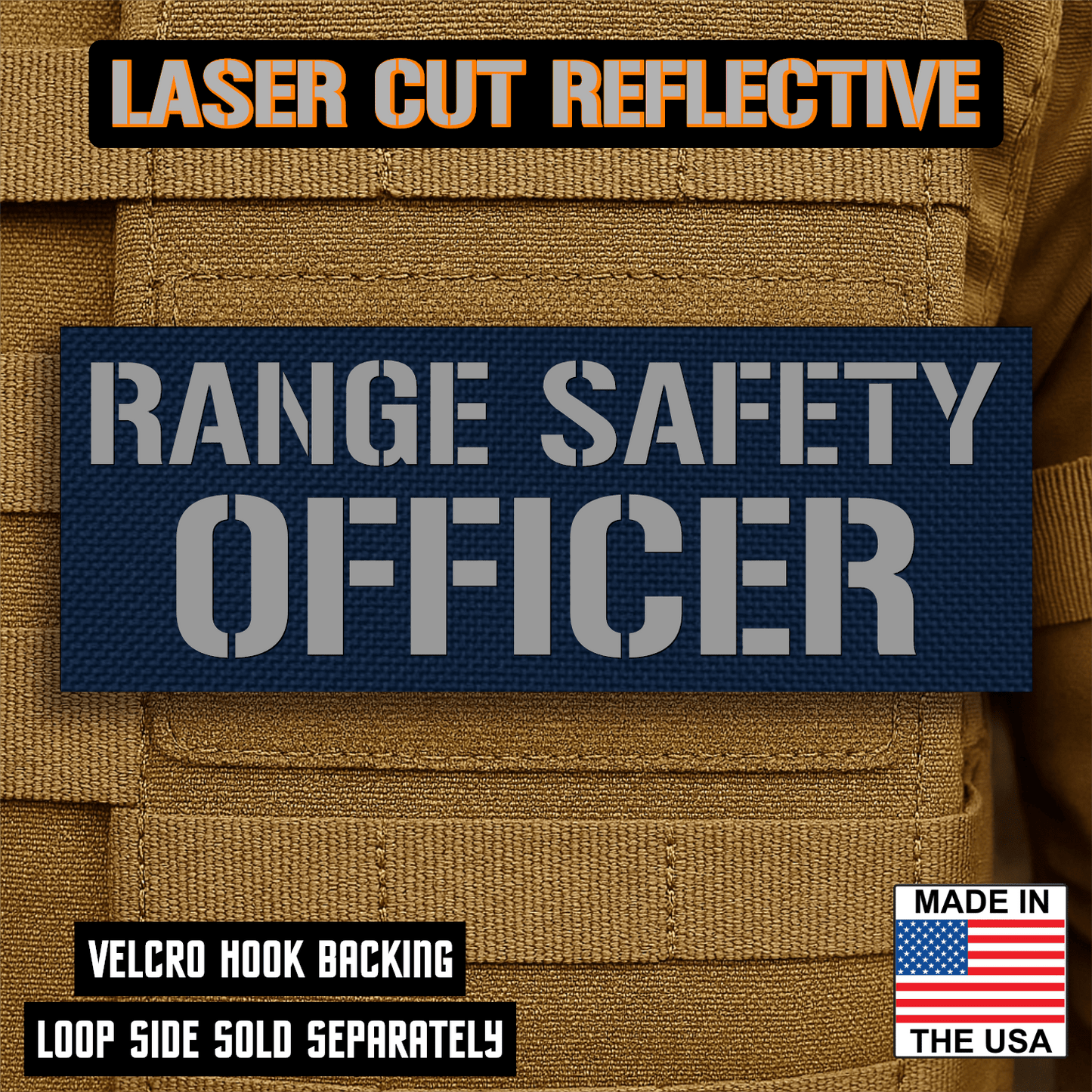 Range Safety Officer Patches & ID Plates – 2x3 Patch or 3x8 ID Panel – Tactical Gear Hook & Loop | Made in USA - LoneStar Adhesive