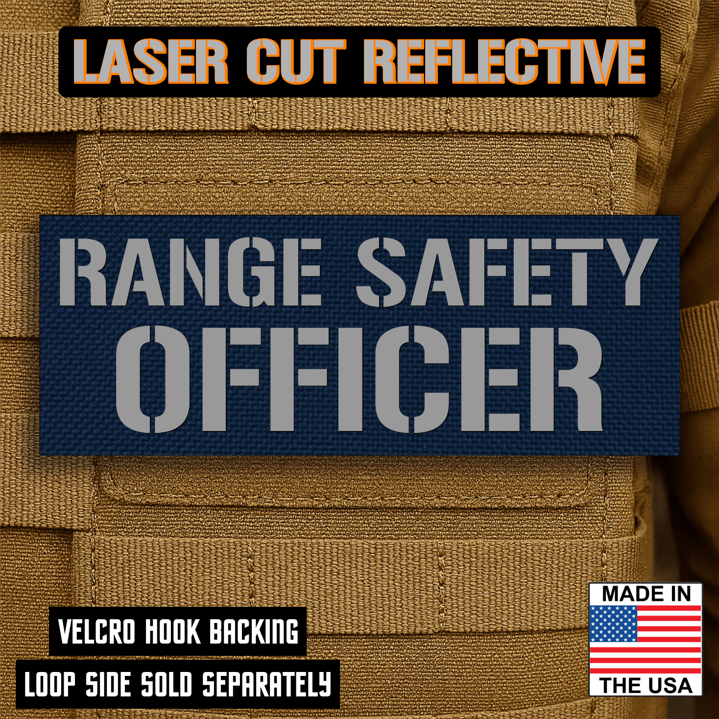 Range Safety Officer Patches & ID Plates – 2x3 Patch or 3x8 ID Panel – Tactical Gear Hook & Loop | Made in USA - LoneStar Adhesive