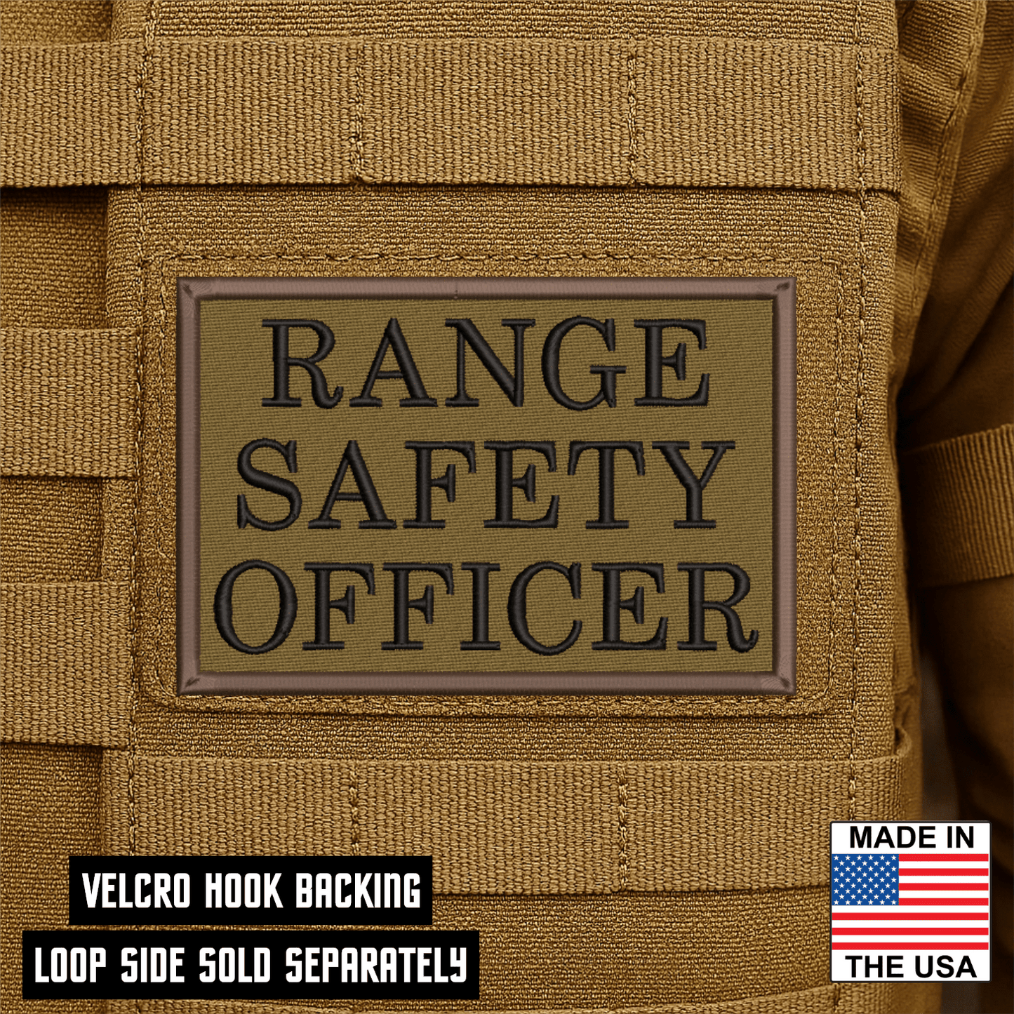 Range Safety Officer Patches & ID Plates – 2x3 Patch or 3x8 ID Panel – Tactical Gear Hook & Loop | Made in USA - LoneStar Adhesive