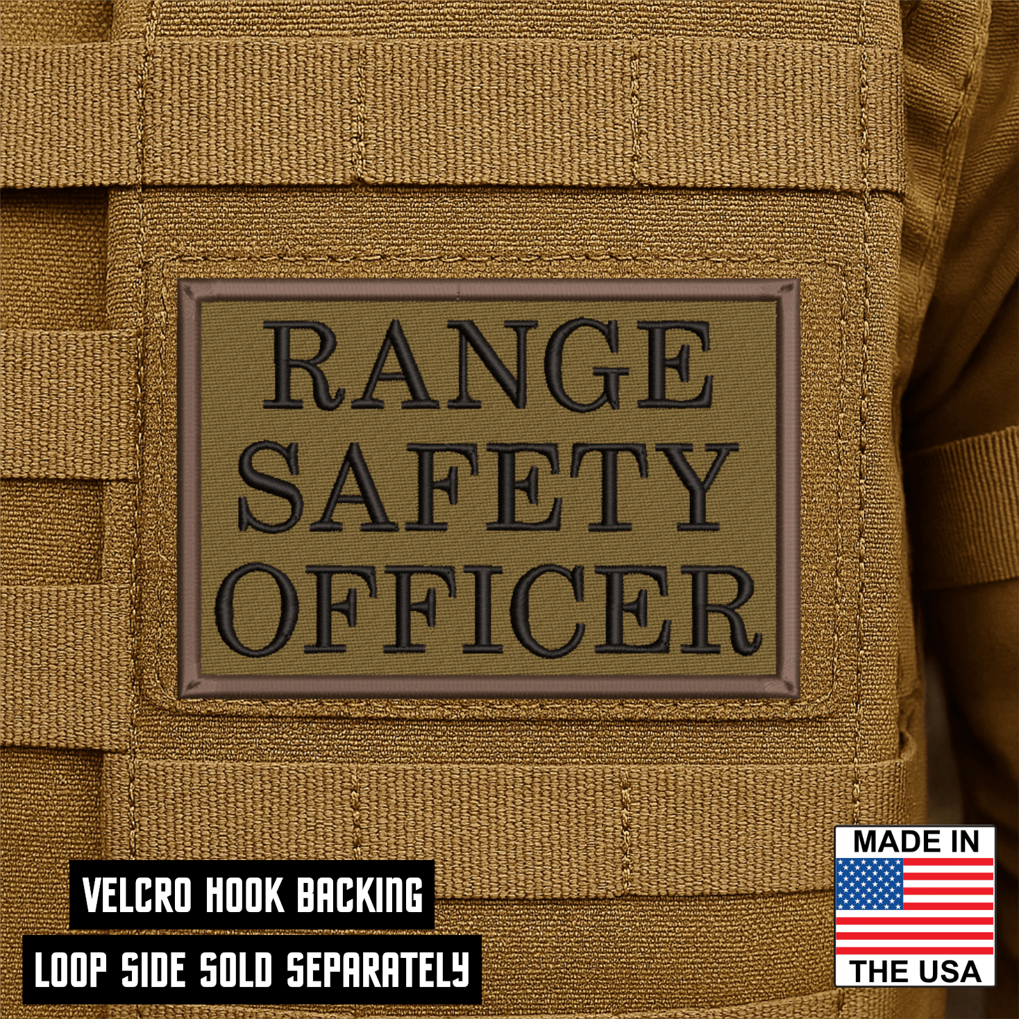 Range Safety Officer Patches & ID Plates – 2x3 Patch or 3x8 ID Panel – Tactical Gear Hook & Loop | Made in USA - LoneStar Adhesive