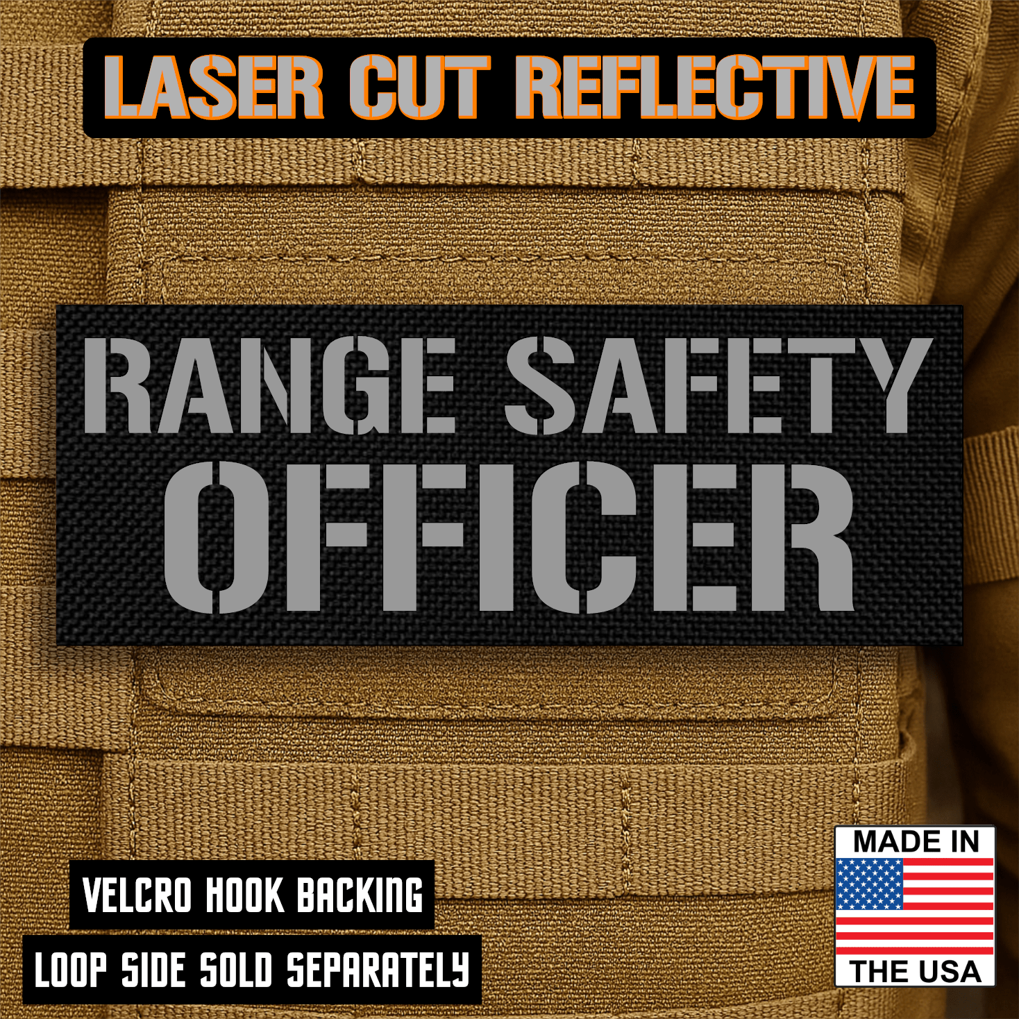 Range Safety Officer Patches & ID Plates – 2x3 Patch or 3x8 ID Panel – Tactical Gear Hook & Loop | Made in USA - LoneStar Adhesive