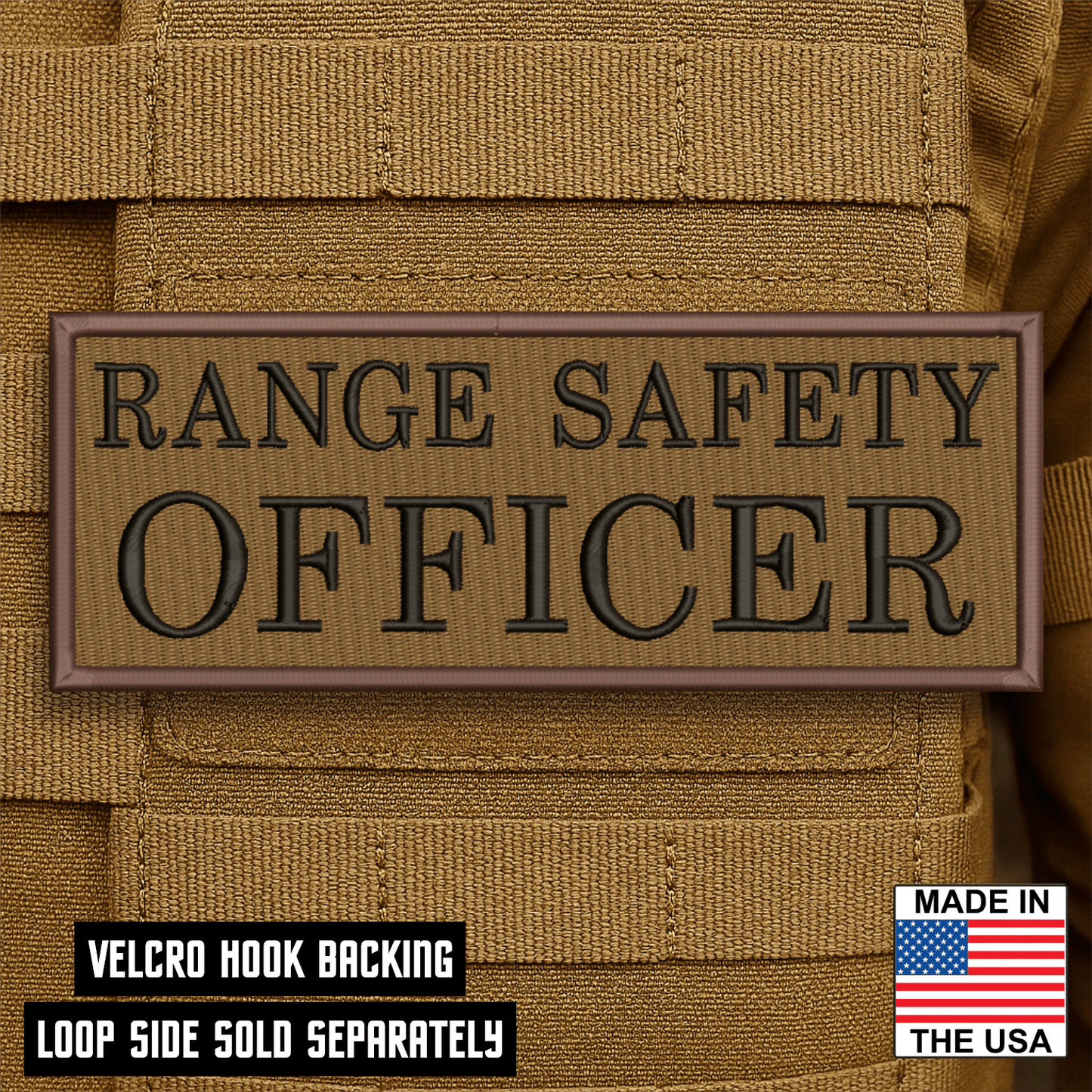 Range Safety Officer Patches & ID Plates – 2x3 Patch or 3x8 ID Panel – Tactical Gear Hook & Loop | Made in USA - LoneStar Adhesive