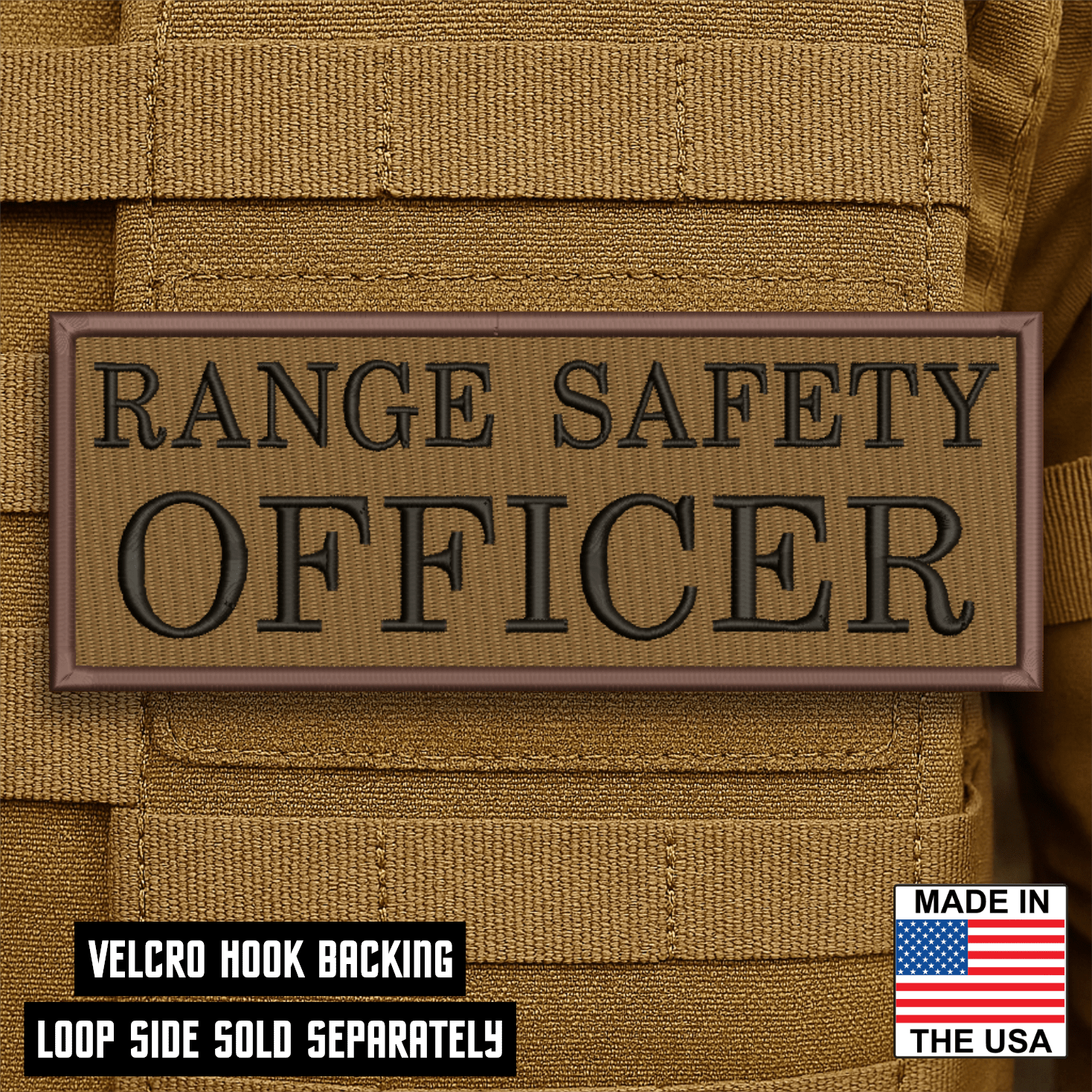 Range Safety Officer Patches & ID Plates – 2x3 Patch or 3x8 ID Panel – Tactical Gear Hook & Loop | Made in USA - LoneStar Adhesive