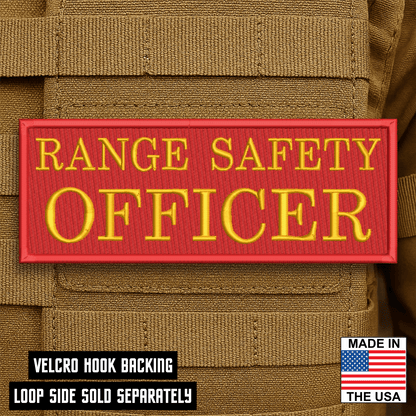 Range Safety Officer Patches & ID Plates – 2x3 Patch or 3x8 ID Panel – Tactical Gear Hook & Loop | Made in USA - LoneStar Adhesive