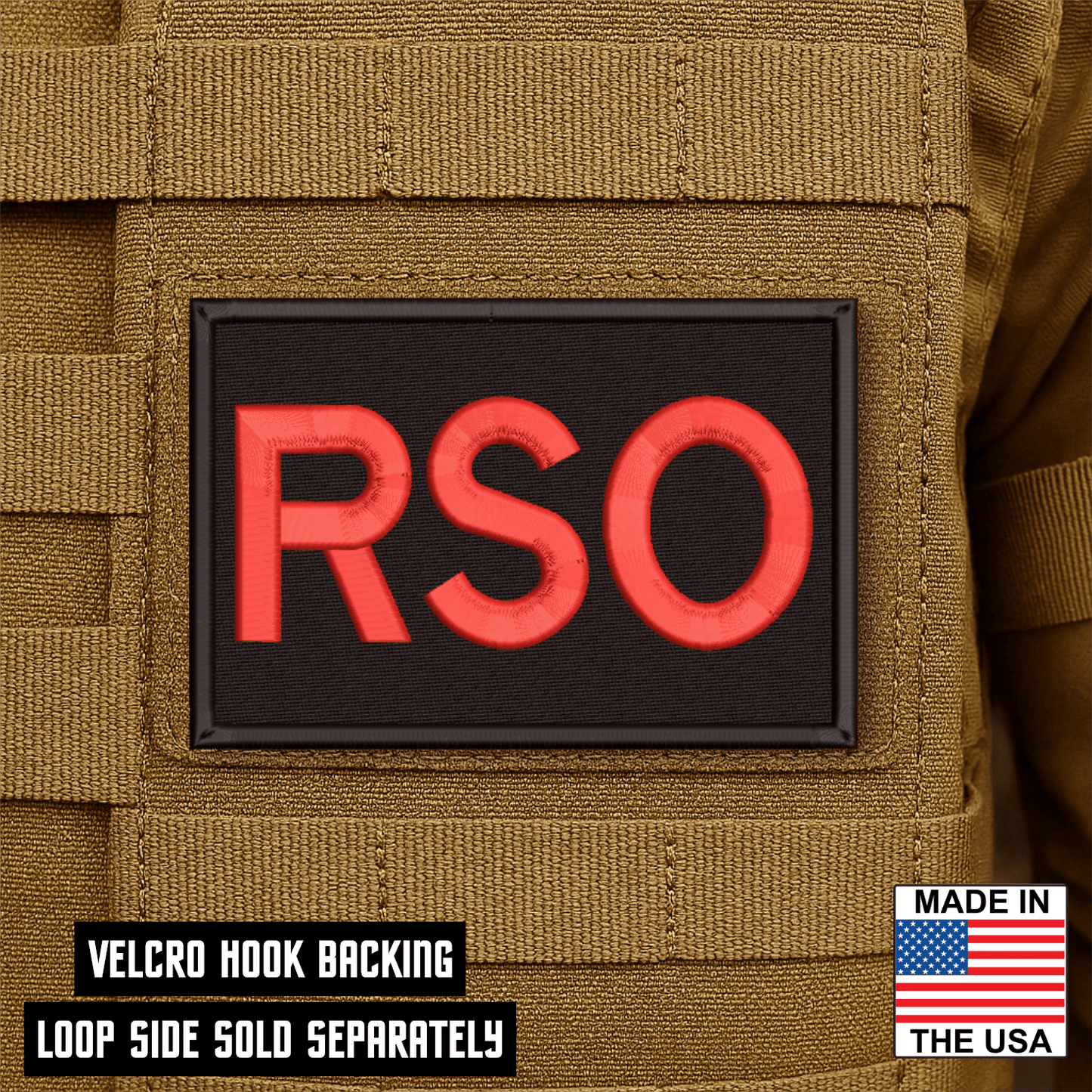 Range Safety Officer Patches & ID Plates – 2x3 Patch or 3x8 ID Panel – Tactical Gear Hook & Loop | Made in USA - LoneStar Adhesive
