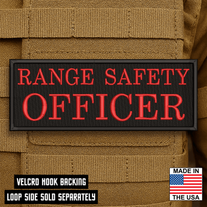 Range Safety Officer Patches & ID Plates – 2x3 Patch or 3x8 ID Panel – Tactical Gear Hook & Loop | Made in USA - LoneStar Adhesive