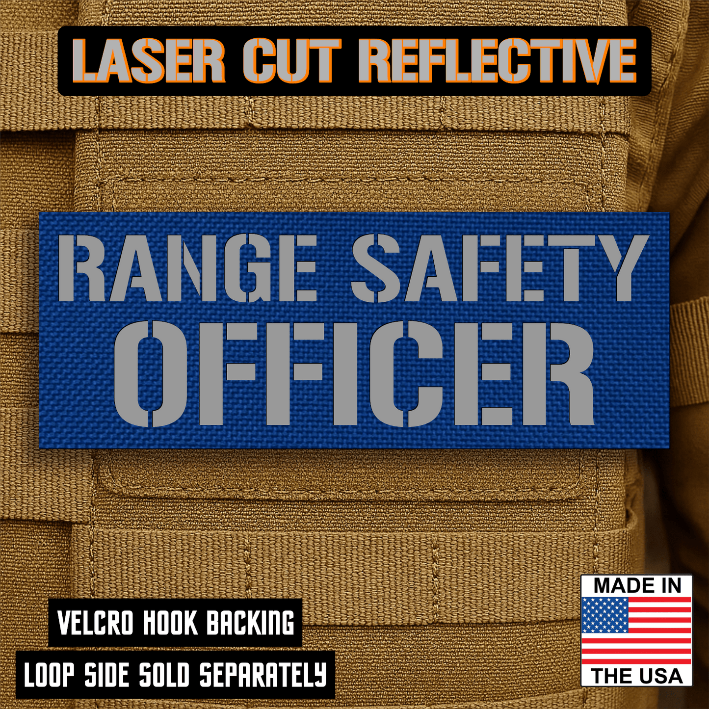 Range Safety Officer Patches & ID Plates – 2x3 Patch or 3x8 ID Panel – Tactical Gear Hook & Loop | Made in USA - LoneStar Adhesive