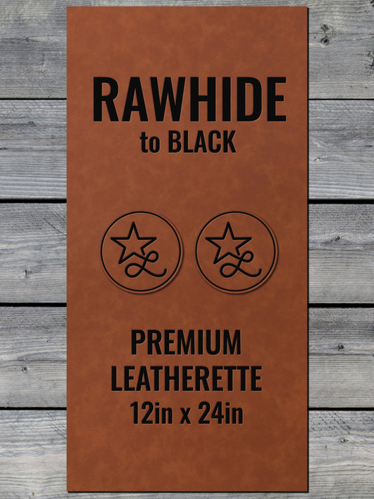 Rawhide / Black Durra-Bull Premium Leatherette™ Sheets (12x24) - #LoneStar Adhesive#