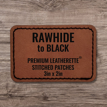 Stitched Premium Leatherette® Patches - 2"x3" Rectangle