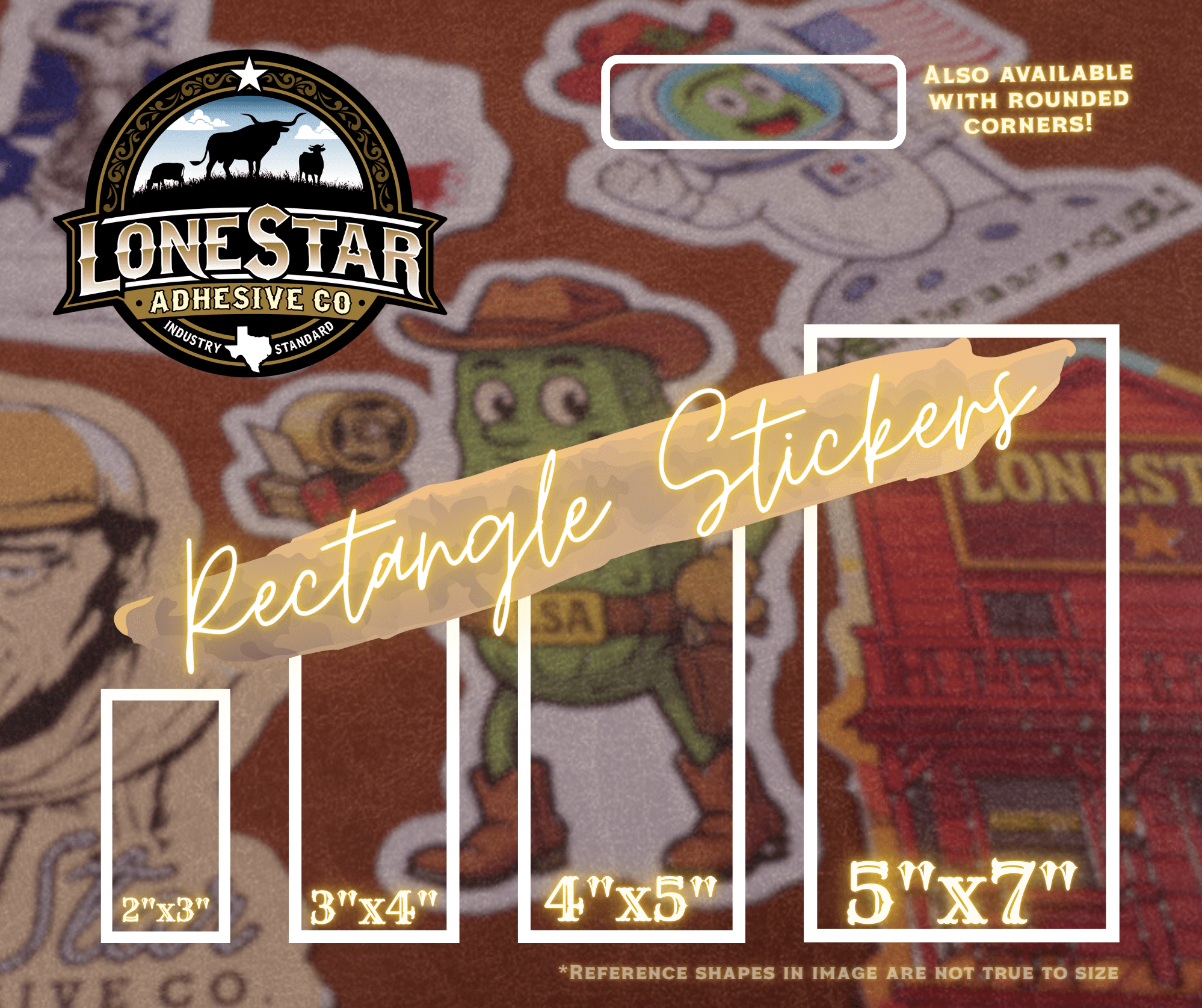 Rectangle UV Printed Vinyl Stickers – Lone Star Adhesive