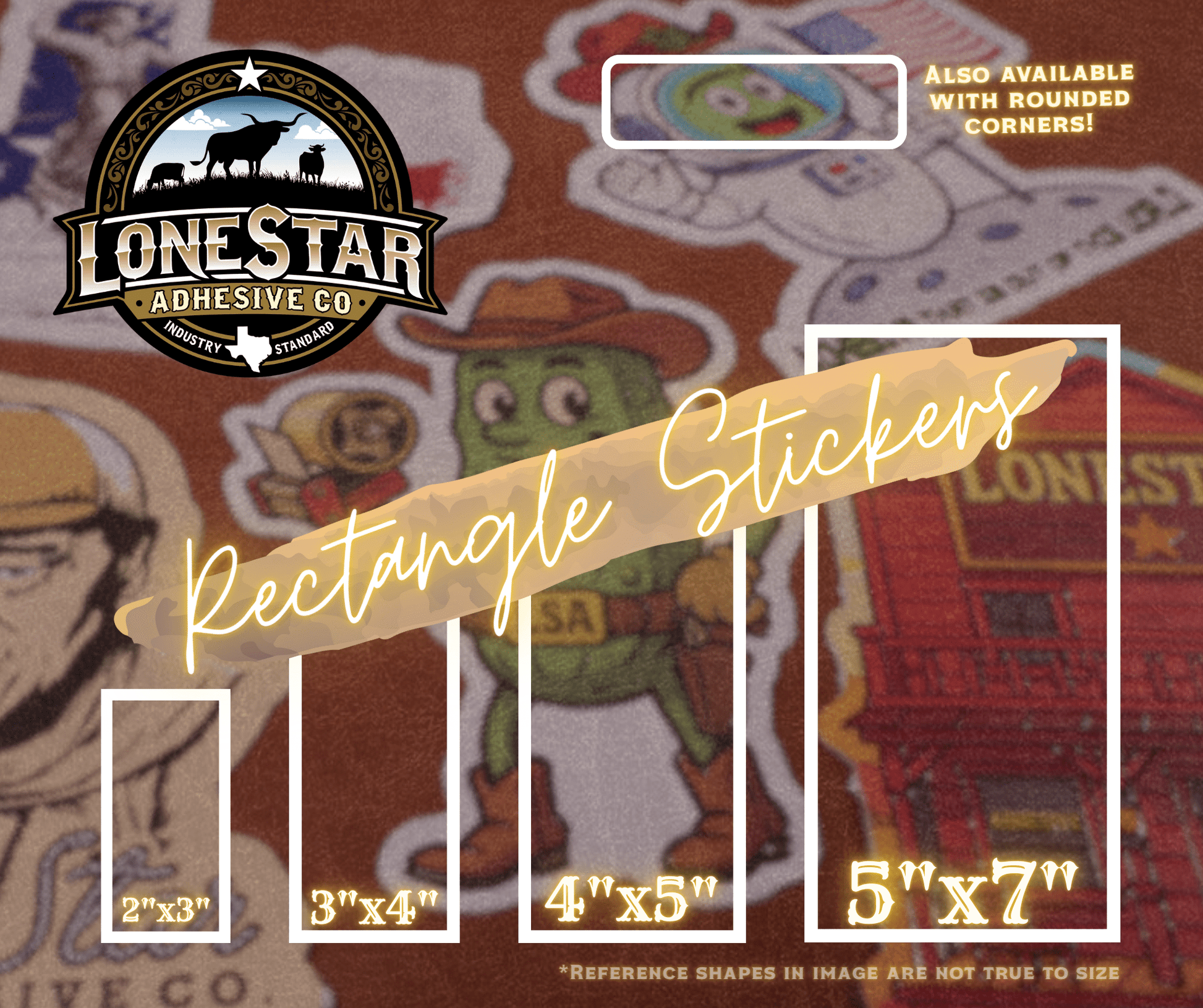Rectangle UV Printed Vinyl Stickers - LoneStar Adhesive