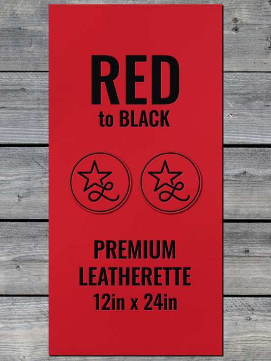 Red / Black Durra-Bull Premium Leatherette™ Sheets (12x24) - #LoneStar Adhesive#